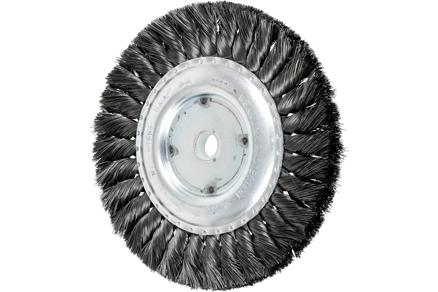 Picture of Pferd Standard Twist Knot Wire Wheel Brush 6" Dia. .012 Carbon Steel 5/8-1/2" Arbor